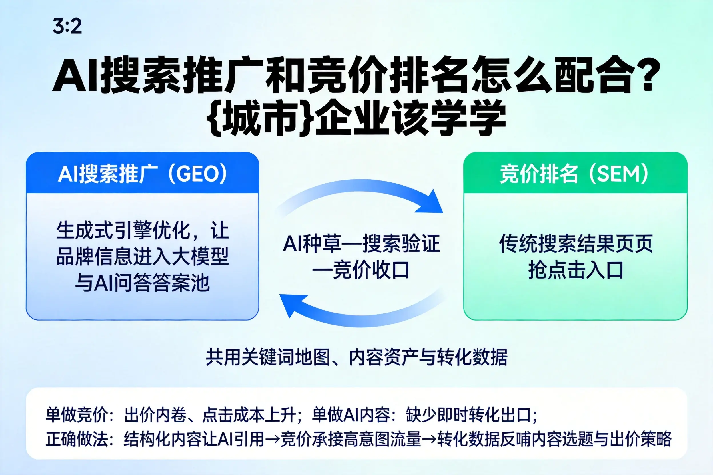 AI搜索推广和竞价排名怎么配合？琼海企业该学学