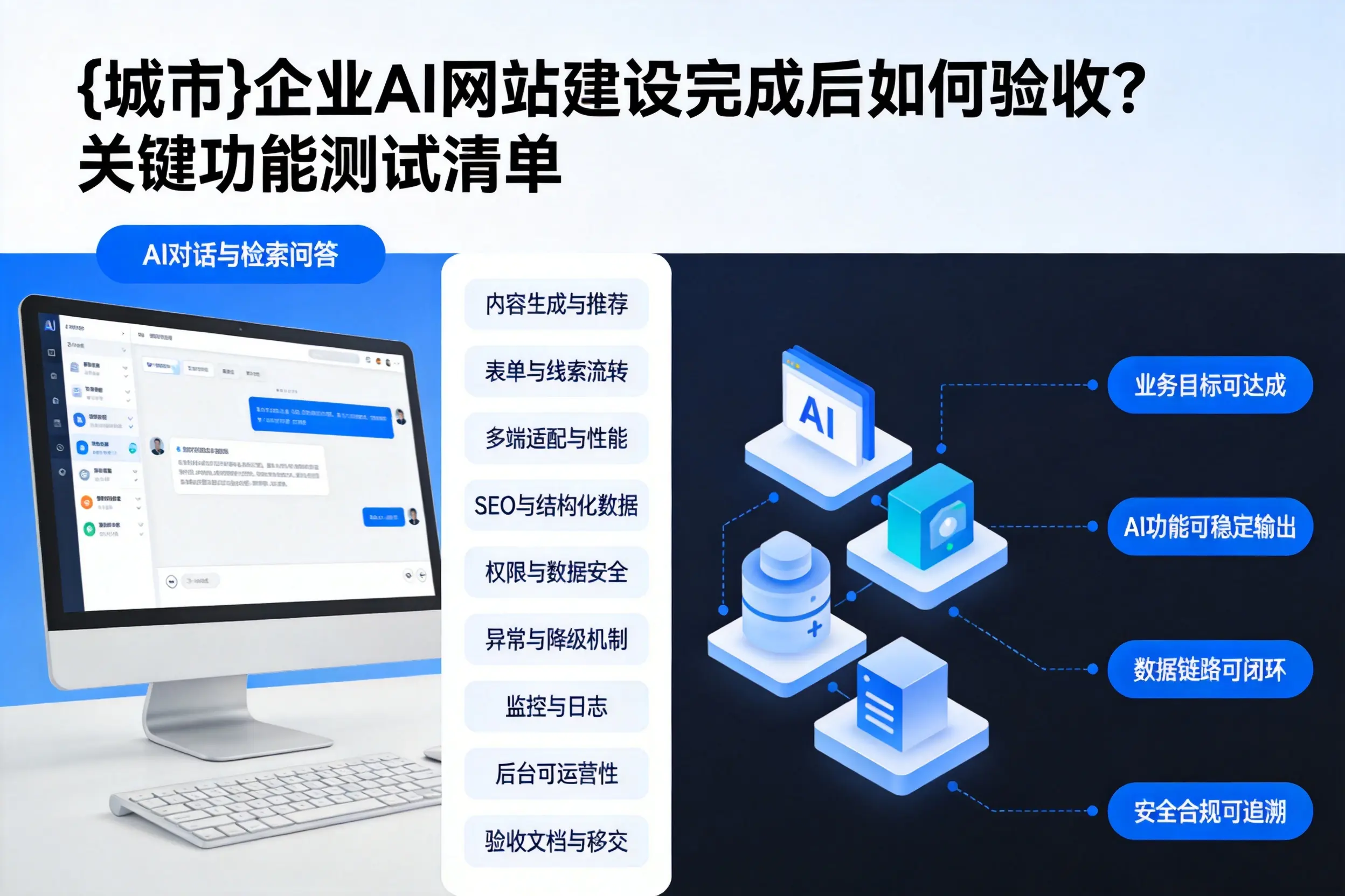 琼海企业AI网站建设完成后如何验收?关键功能测试清单