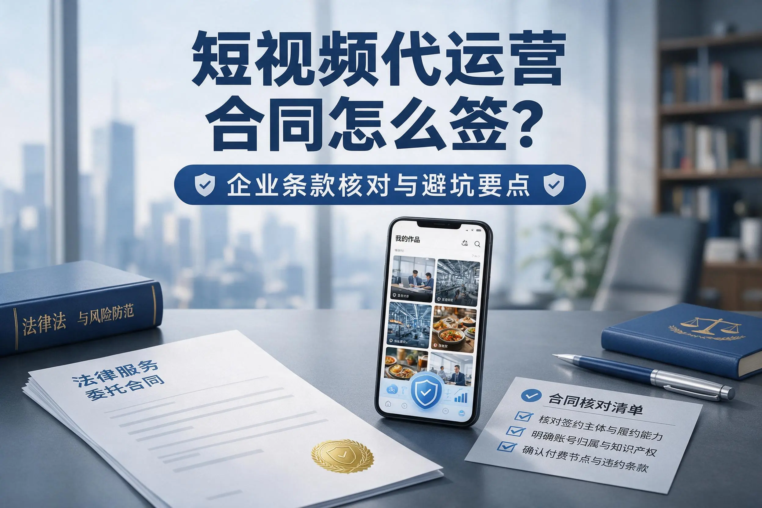 短视频代运营合同怎么签？琼海企业条款核对与避坑要点