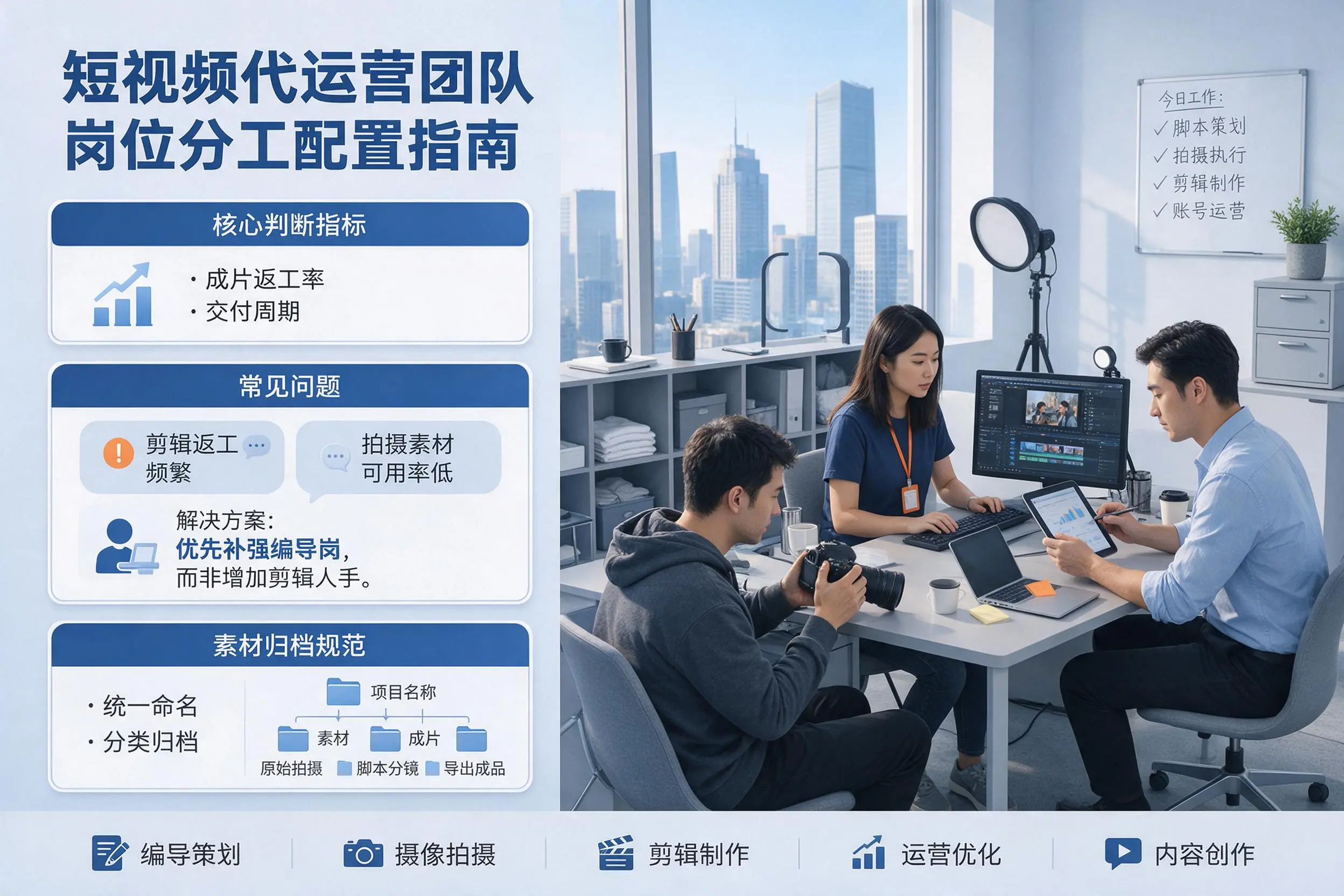 短视频代运营团队如何配置？琼海企业岗位分工科普说明
