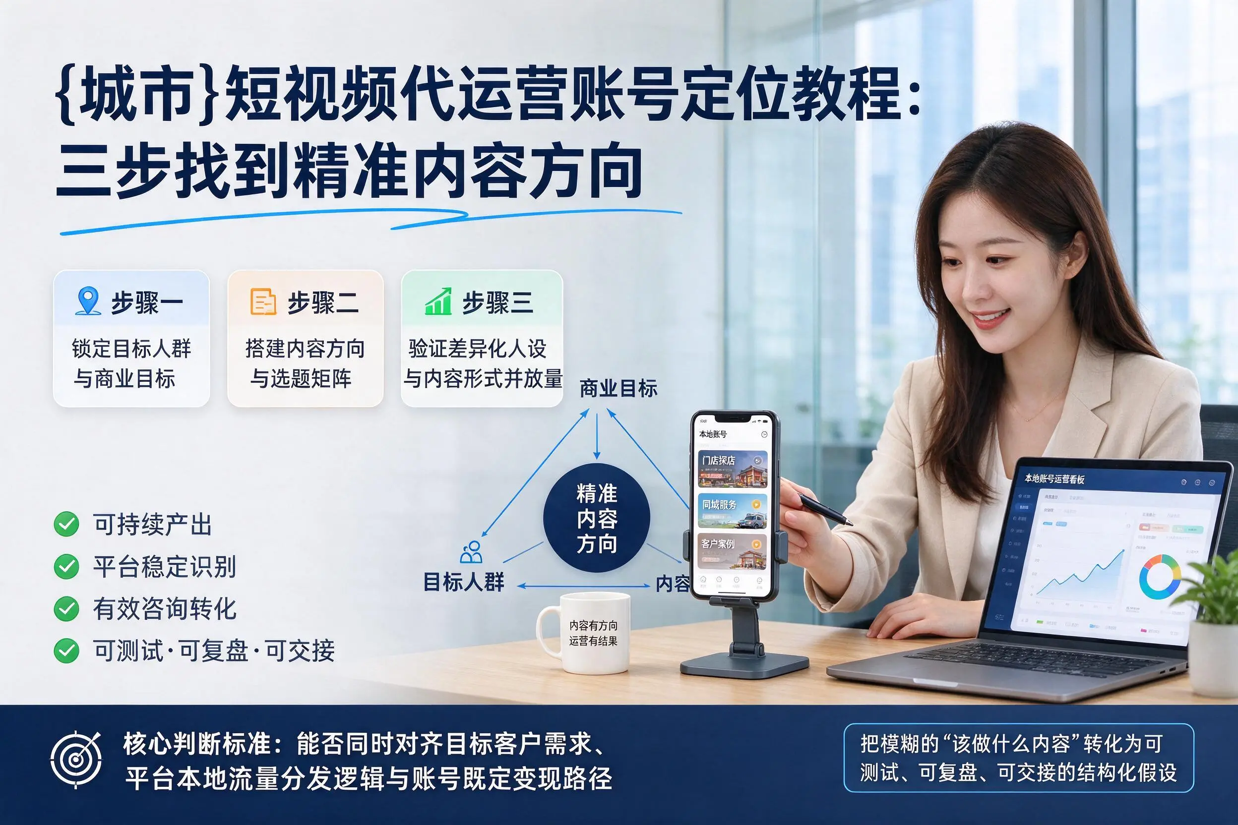 琼海短视频代运营账号定位教程：三步找到精准内容方向