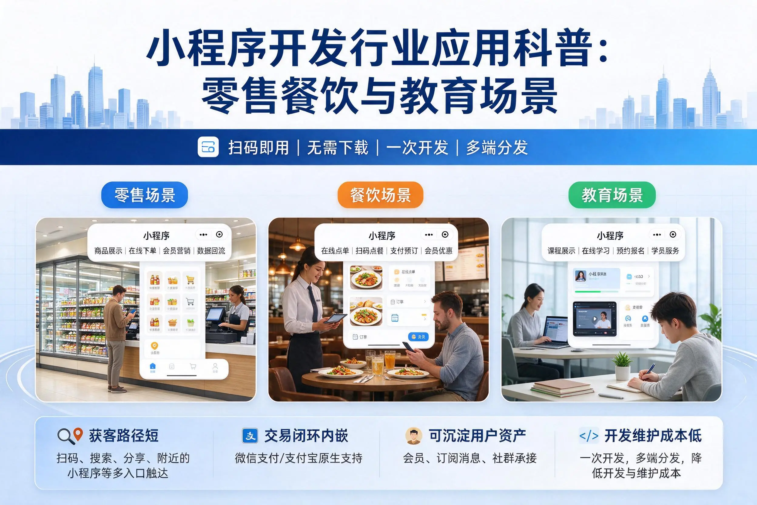 琼海小程序开发行业应用科普：零售餐饮与教育场景