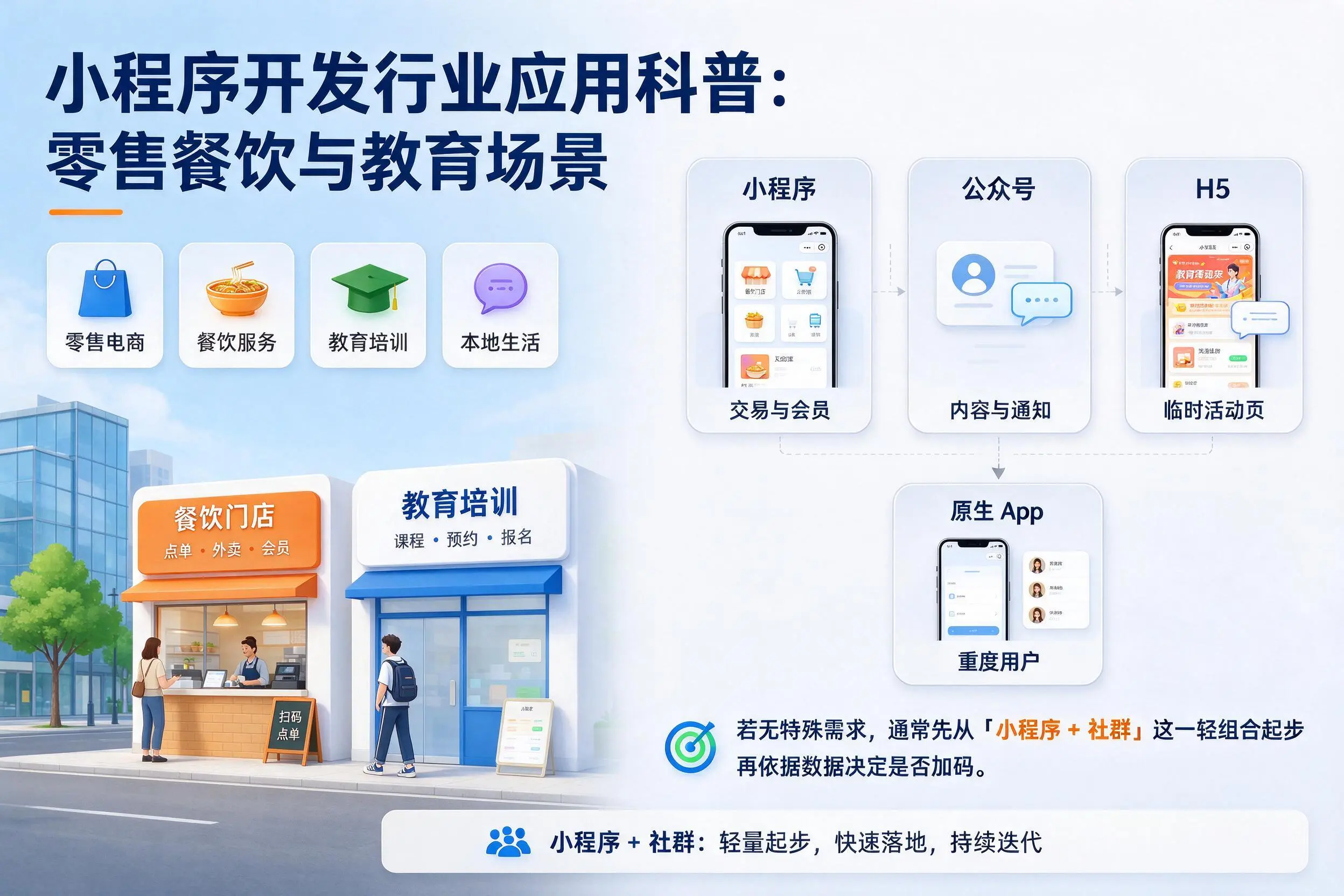 琼海小程序开发行业应用科普：零售餐饮与教育场景