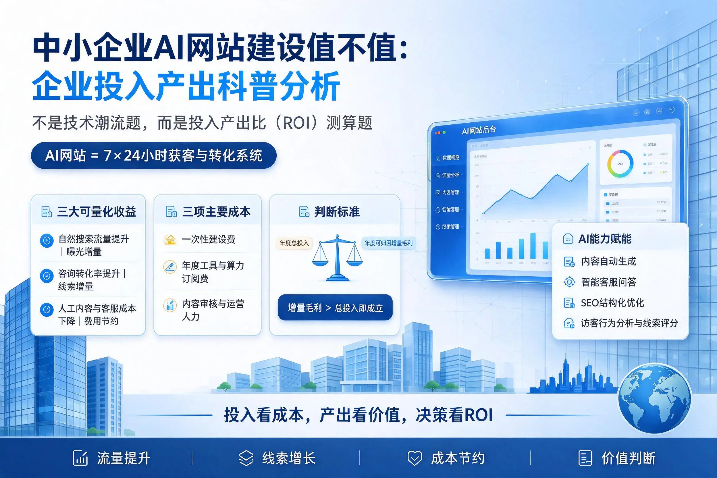 中小企业AI网站建设值不值:琼海企业投入产出科普分析