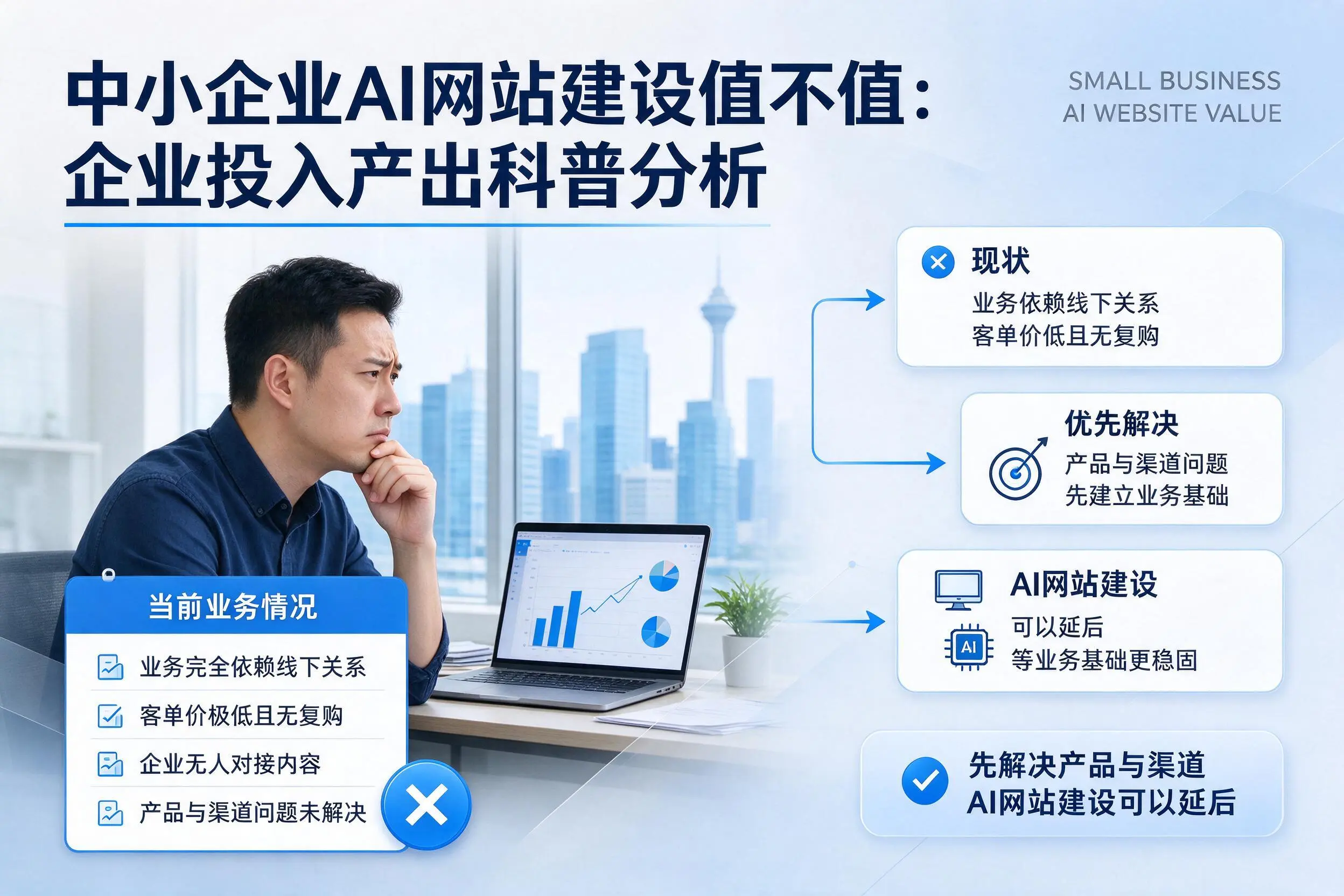中小企业AI网站建设值不值:琼海企业投入产出科普分析