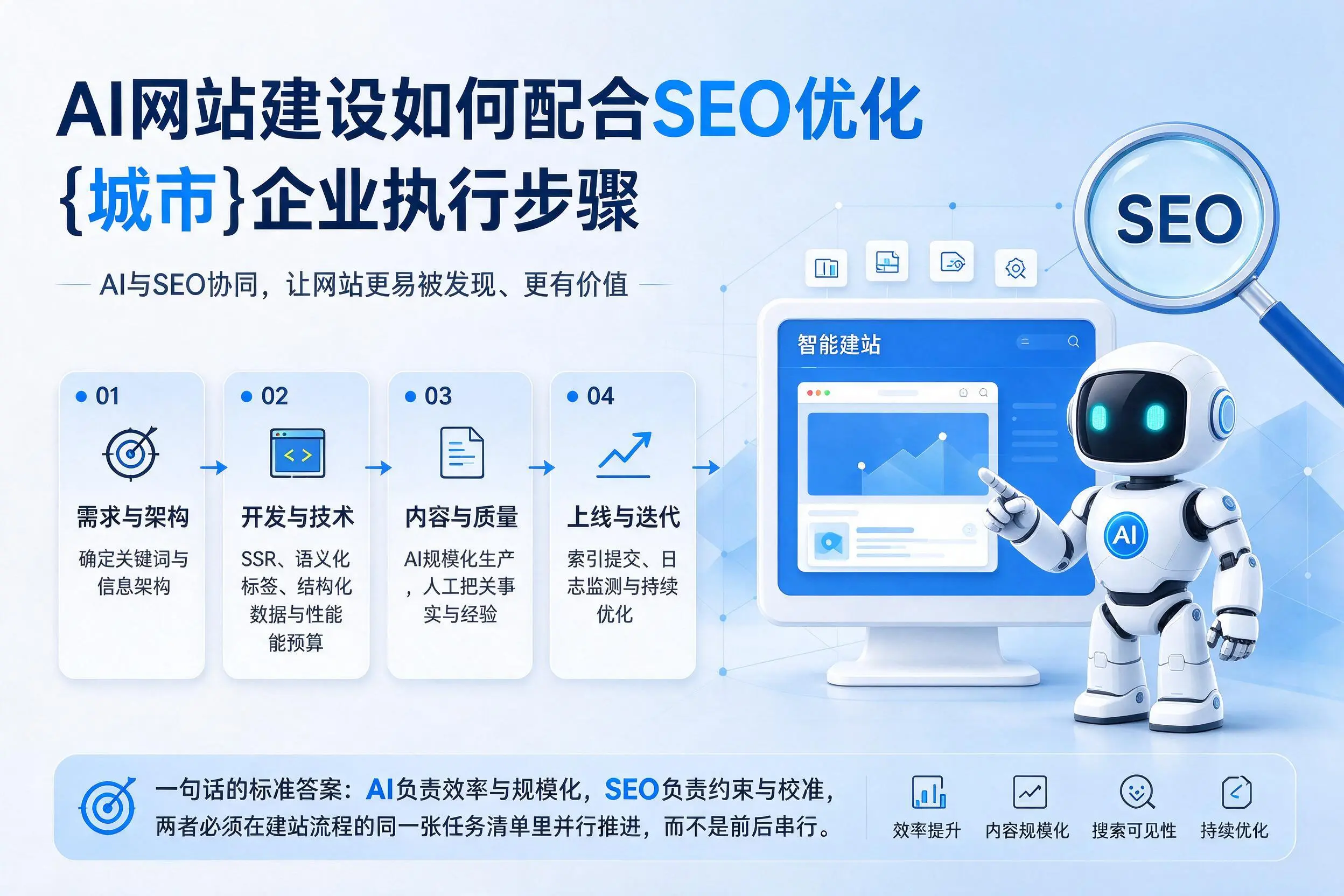 AI网站建设如何配合SEO优化，琼海企业执行步骤