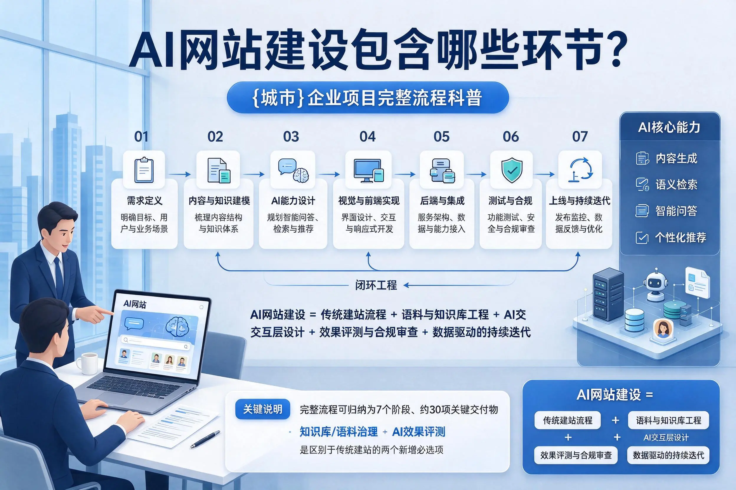 AI网站建设包含哪些环节？琼海企业项目完整流程科普