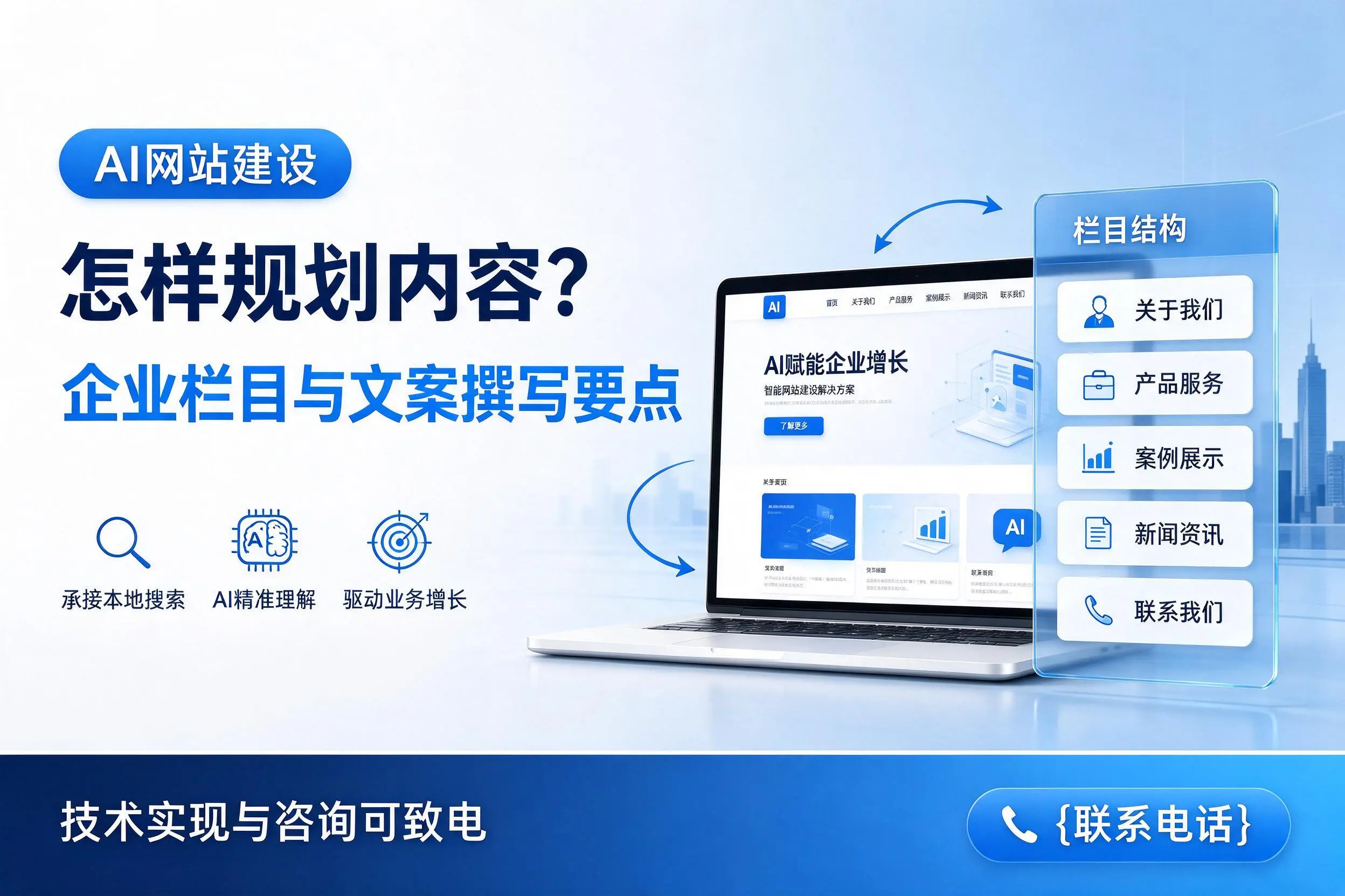AI网站建设怎样规划内容?琼海企业栏目与文案撰写要点
