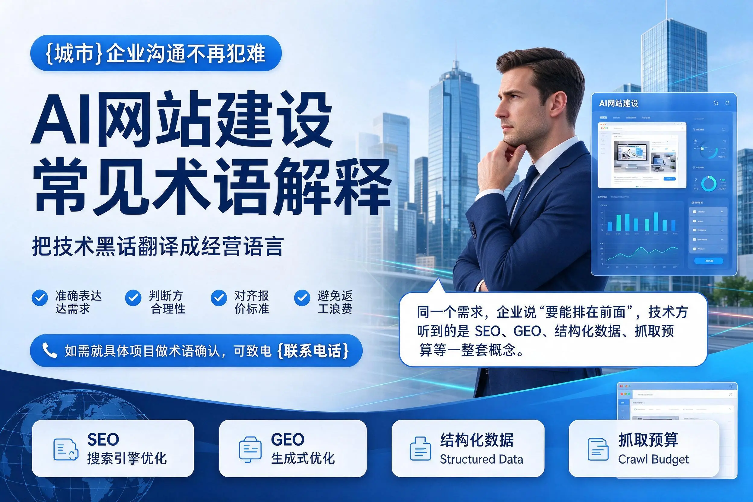 AI网站建设常见术语解释,琼海企业沟通不再犯难