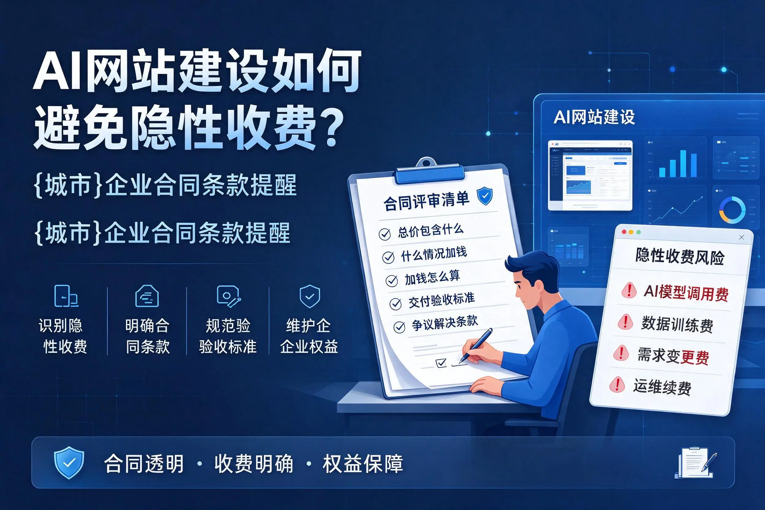 AI网站建设如何避免隐性收费?琼海企业合同条款提醒